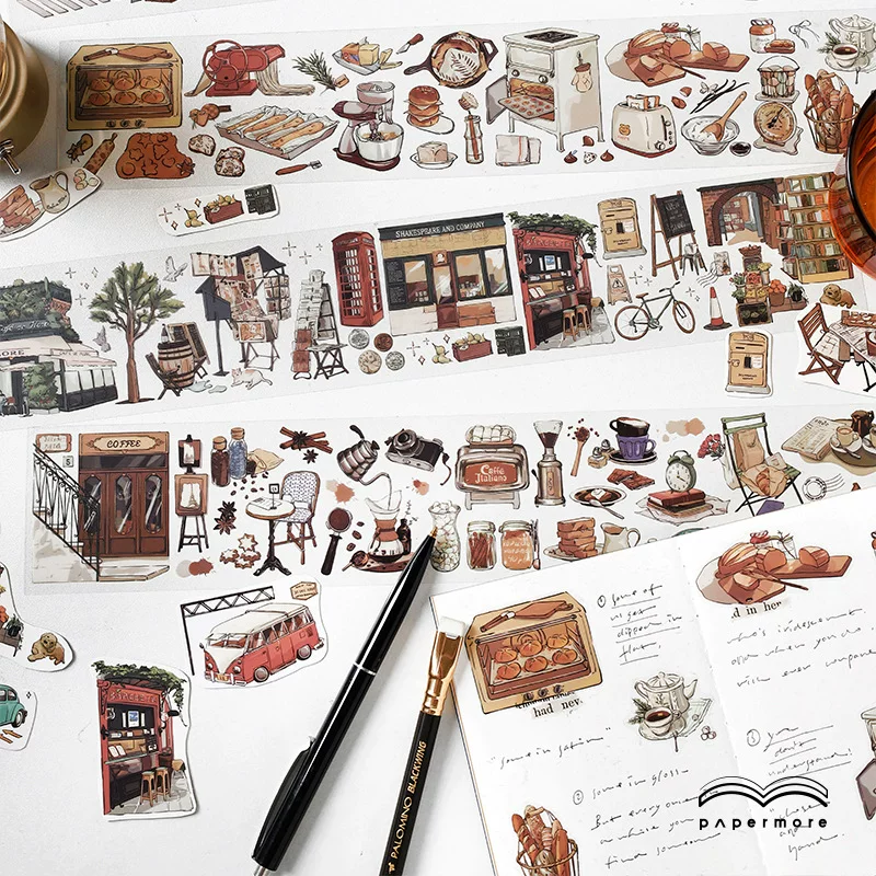 Papermore PET длинная лента эскиз путешественник дневник серия креативный ручной рисунок DIY декоративная публикация 4 модели