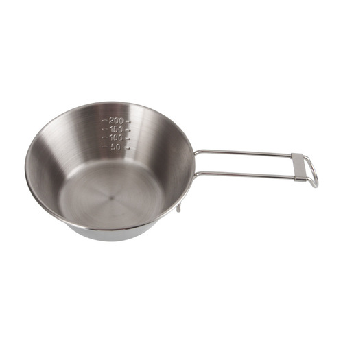 Outdoor folding portable handle bowl 304 stainless steel camping picnic bowl outdoor camping tableware snow pull bowl