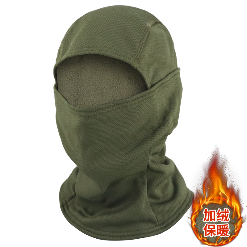 Camuflaje más capucha de terciopelo máscara de ciclismo al aire libre escalada sombrero a prueba de frío máscara táctica cálida protección contra el frío en invierno transfronterizo