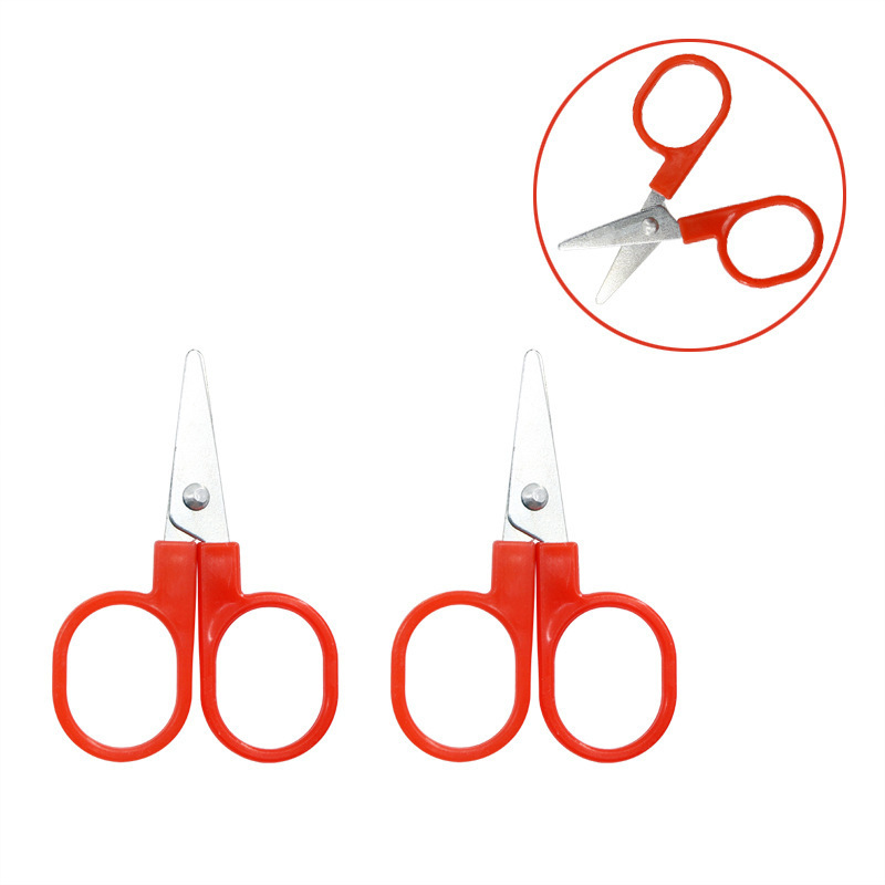 Tijeras pequeñas rojas, kit de costura, tijeras a juego, mini estudiantes, tijeras portátiles, tijeras cortadas en papel hechas a mano para bebés