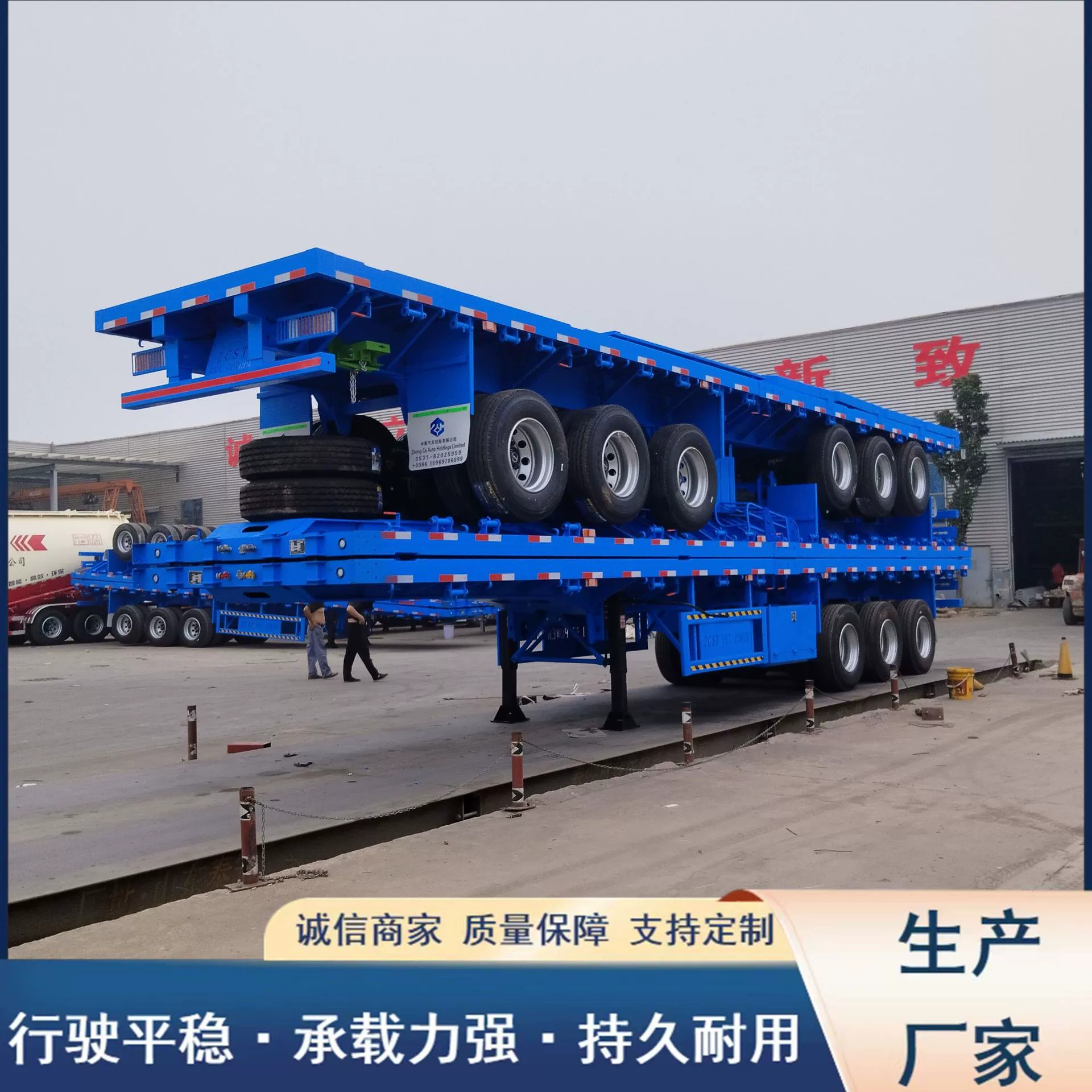 Экспорт 13m контейнеров, полуприцеп-платформа, транспортер-платформа, тандемный транспортер-платформа, большой грузовик-платформа