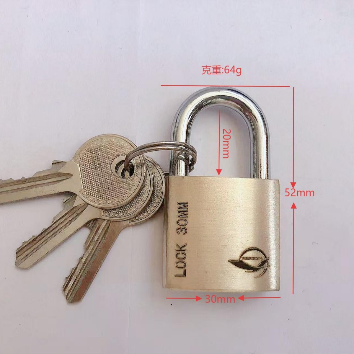 Candado de tres anillos en stock, venta directa de fábrica, candado antirrobo para puerta de almacén, candado para puerta de armario de dormitorio, candado doméstico de cobre puro