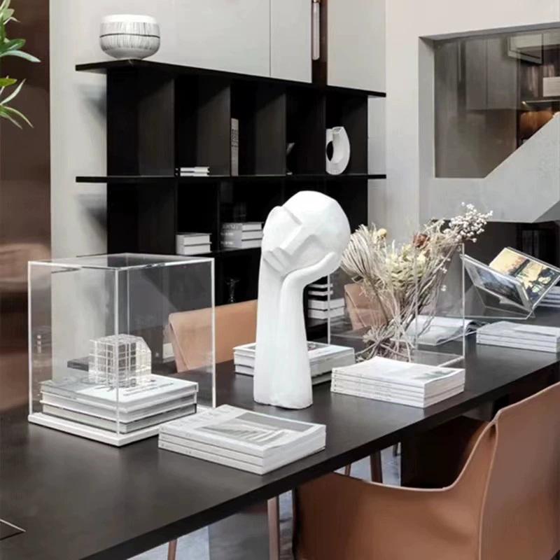 Soft decoration model room living room designer white tilted head portrait sculpture home desktop decoration modern simple