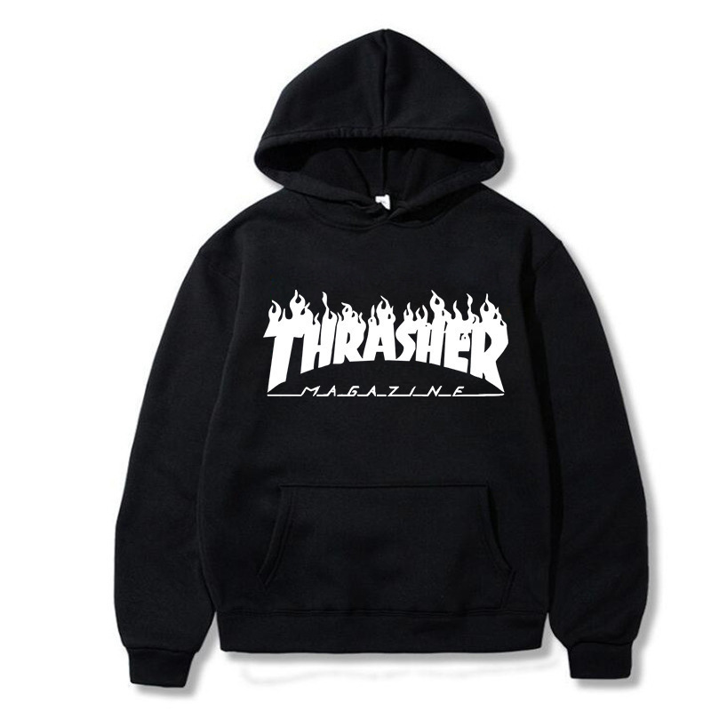 Heavyweight Eurasian Brand 2026 Spring and Autumn Flame Trendy Men's Pullover Sweatshirt Thrasher