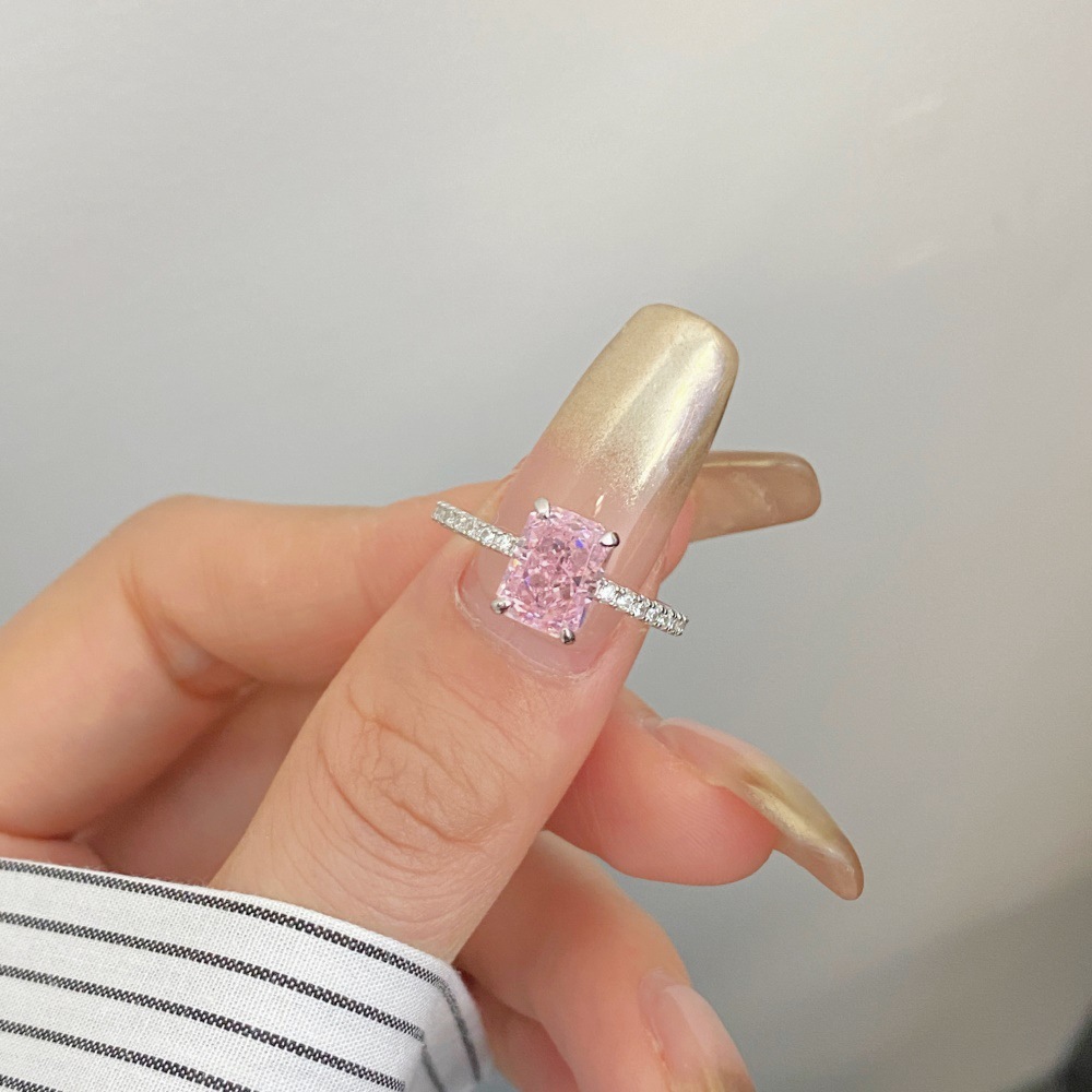 Plating Design 925 Sterling Silver Zircon Heart Shape Rings 925 Sterling Silver Rings