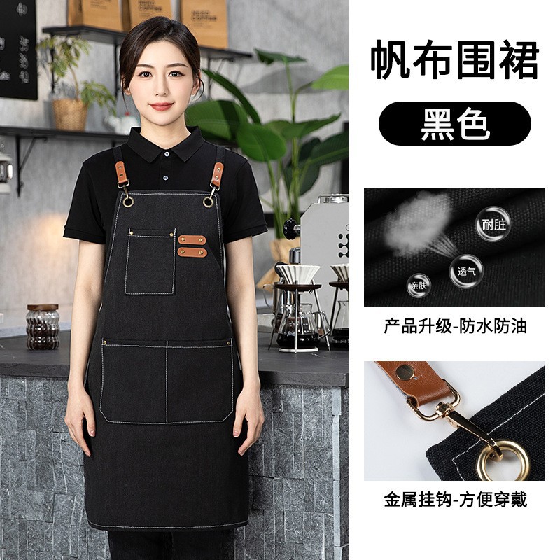 Gran por mayor delantal lienzo a prueba de aceite doméstico té de leche cafetería cocina horticultura ropa de trabajo impresión antisucia un lote