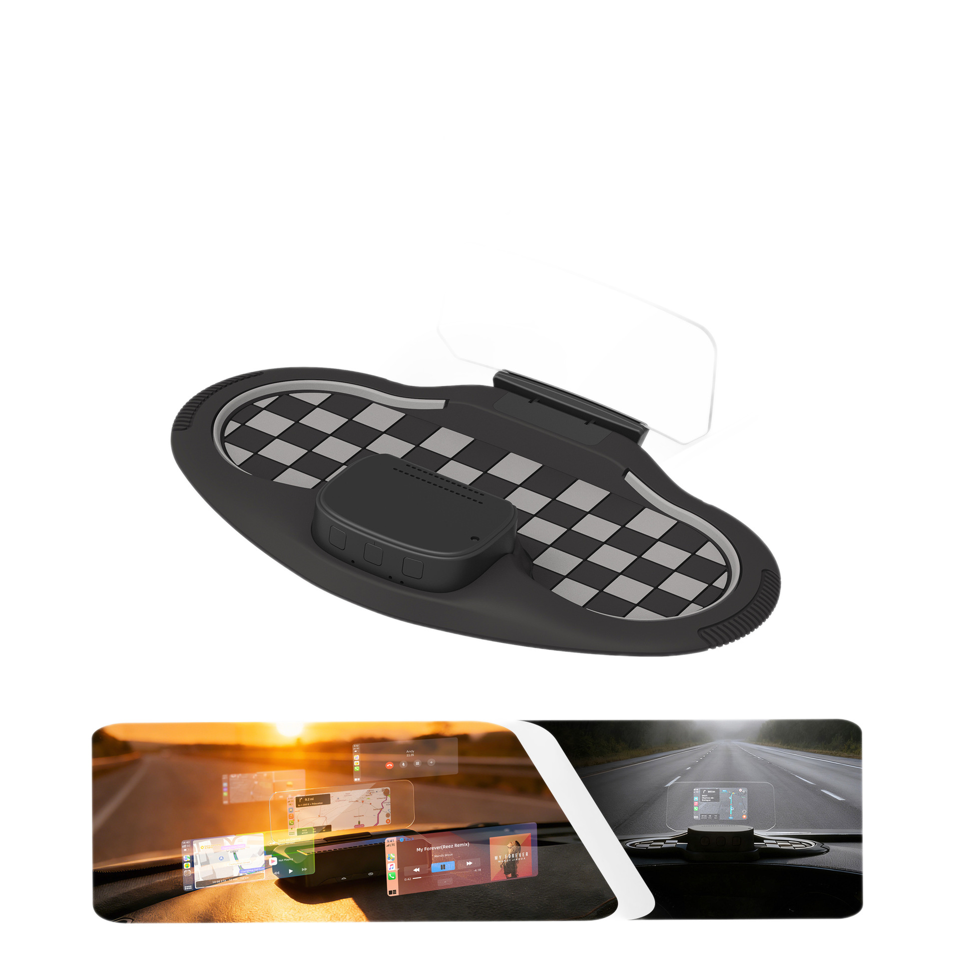 Car-Mounted Hud Head-Up Display, Wireless Carplay Navigation, Multi-Functional Integrated Obd Speed Projection Display