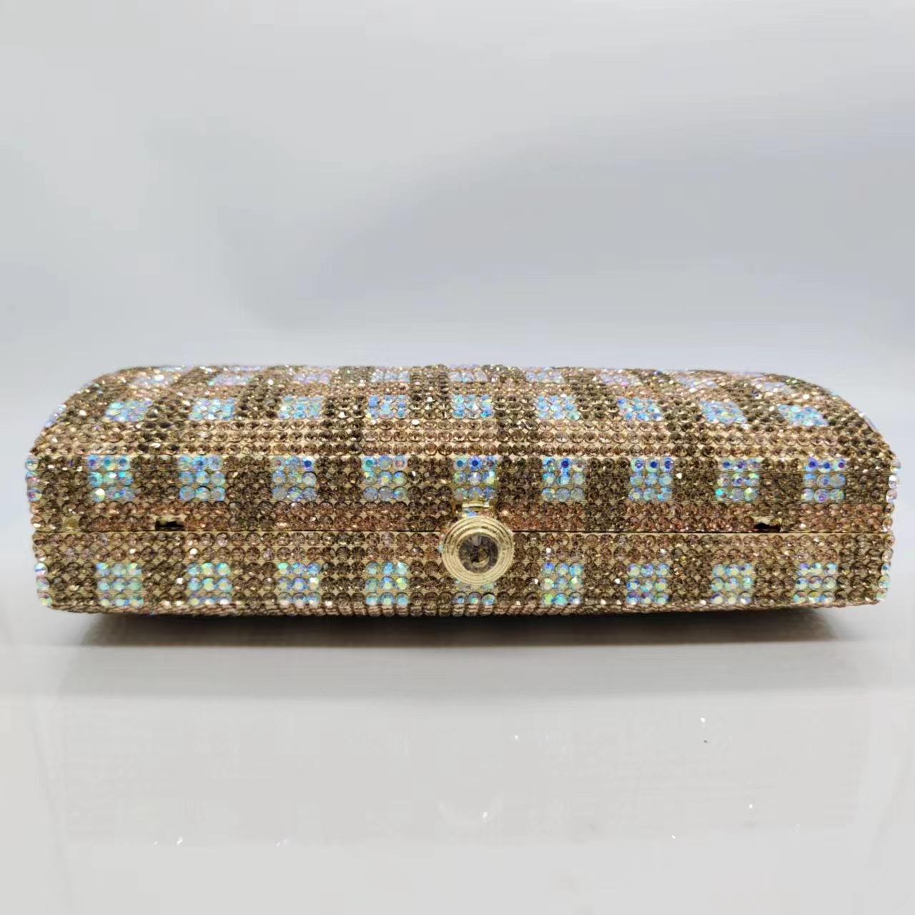Bolsa de cristal a cuadros nueva bolsa de cena de diamantes a cuadros Europa y América vestido de cena bolsa de mano de mujer