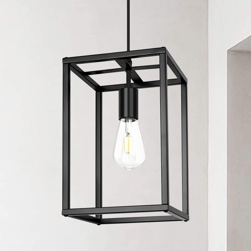 Small chandelier black iron modern simple geometric restaurant bar table farmhouse cross-border American lamps wholesale