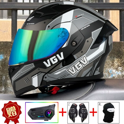 Motosiklet dəbilqələri | universal locomotive men's and women's - m-mechanical-black-external-bluetooth-colorful-mirror-free-gloves-headgear-anti-fog-sticker