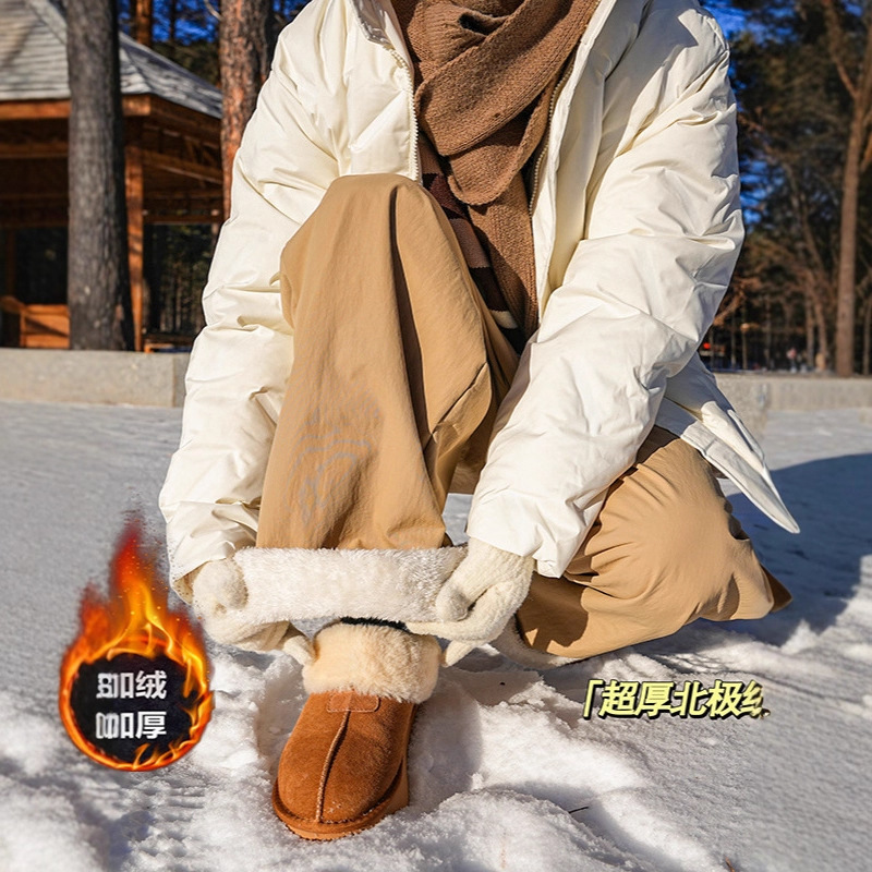 Northeast Cold-Proof Lamb Wool Pants, Fleece-Lined, Thickened, Warm Outdoor Ski Pants, Unisex, Three-Proof, Straight-Leg Casual Long Pants Northeast Cold-Proof Lamb Wool Pants, Fleece-Lined, Thickened, Warm Outdoor Ski Pants, Unisex, Three-Proof, Straight-Leg Casual Long Pants
