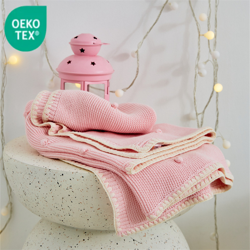 Ruijing Pure Color A-Class Children's Cotton Blanket Shell Knitted Blanket Sofa Blanket Decorative Throw Blanket Car Airplane BlanketСКАРАМЭН