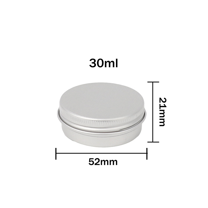 Caja de aluminio roscada de 30g, caja de aluminio sellada, empaque de crema cosmética, frasco de aluminio pequeño, frasco vacío pequeño, frasco