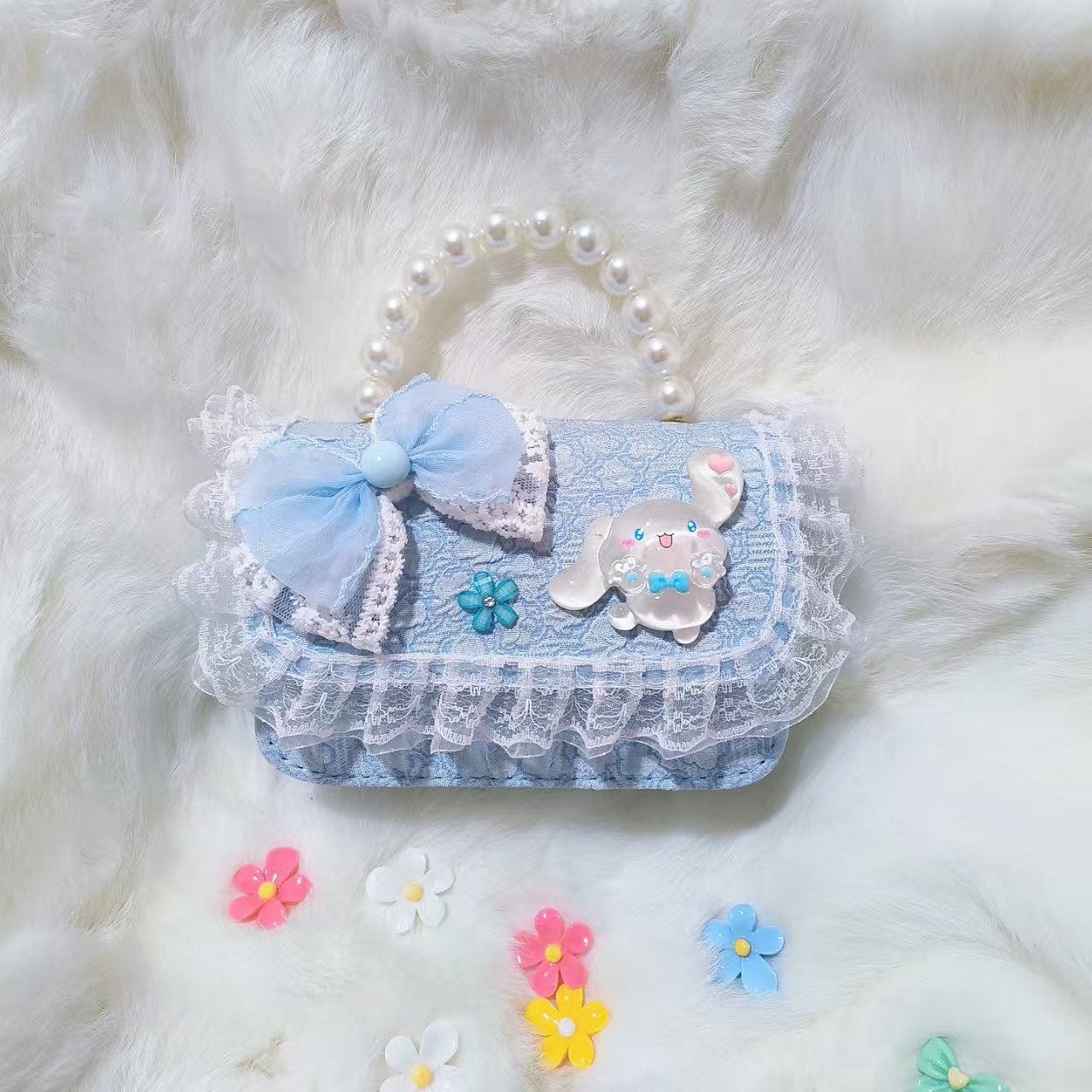 Bolso de perlas, bolso de cambio, bolso de accesorios, bolso de Año Nuevo para chicas, bolso de Año Nuevo, bolso pequeño, bolso cuadrado.