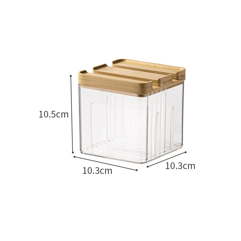 Caja de almacenamiento transparente de escritorio, cosméticos de escritorio, cepillo de maquillaje, caja de almacenamiento de madera, lápiz labial, estante de maquillaje