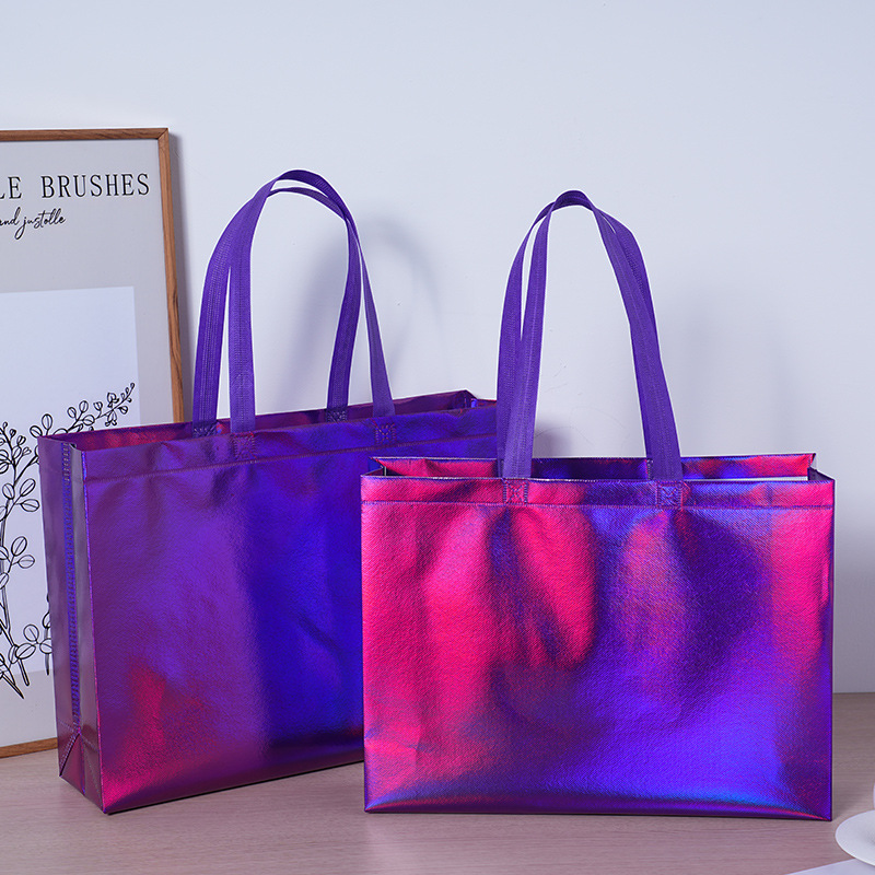 Bolsa de mano de tela no tejida de color fantasma de mango largo bolsas de embalaje personalizadas bolsas de regalo de zapatos de mujer bolsas de compras de colores brillantes image 3