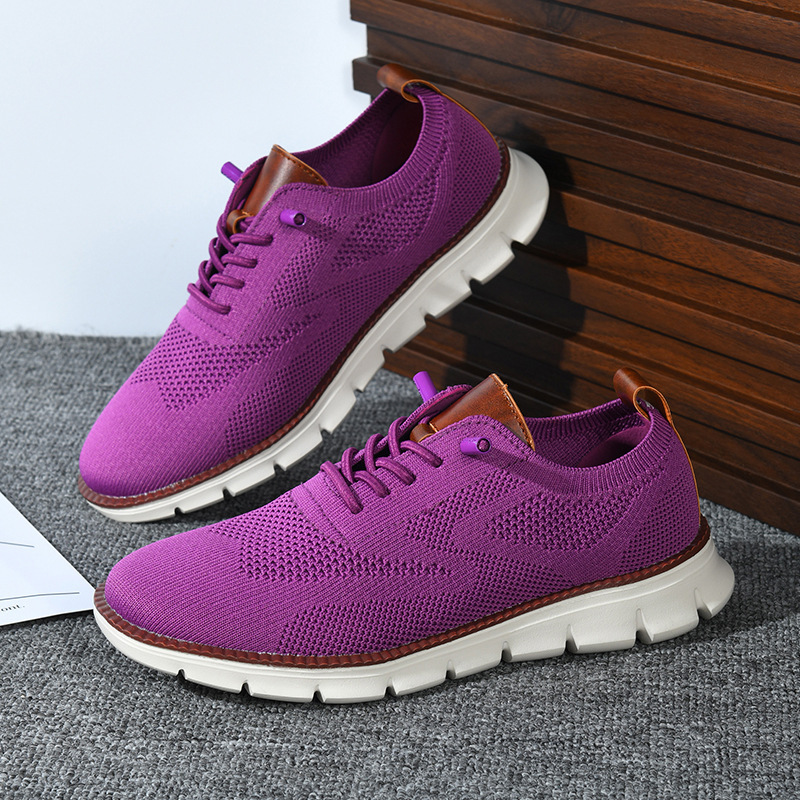 2023英伦风男鞋夏季透气运动鞋飞织网面鞋男跨境大码48码跑步潮鞋