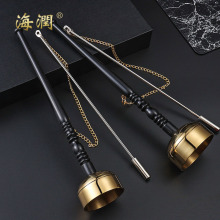 直柄引磬台湾黄铜引庆寺庙法会法器引罄念佛助念法器木鱼佛具手磬