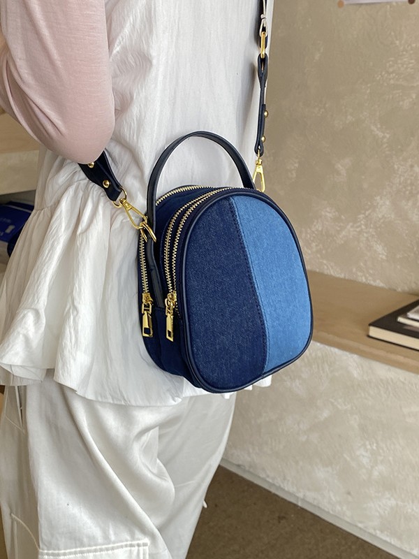 Jean empalme bolso de mano de color contraste mujer 2026 nuevo estilo de lujo ligero cruzado de moda de moda de hombro mochila