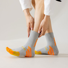 2023秋冬新品襪子男專業壓力運動襪男士中筒戶外籃球騎行襪批發潮