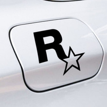 个性五角星R星车标车身贴个性汽车门贴纸装饰三角窗贴油箱盖车贴