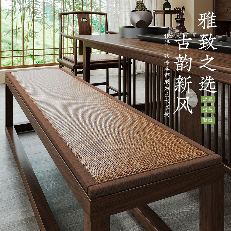 Cojín de madera maciza para banco, cojín largo para asiento de banco, cojín de banco de madera de sequo, transpirable para todas las estaciones, cojín largo para cambiar zapatos, cojín para asiento de sofá.