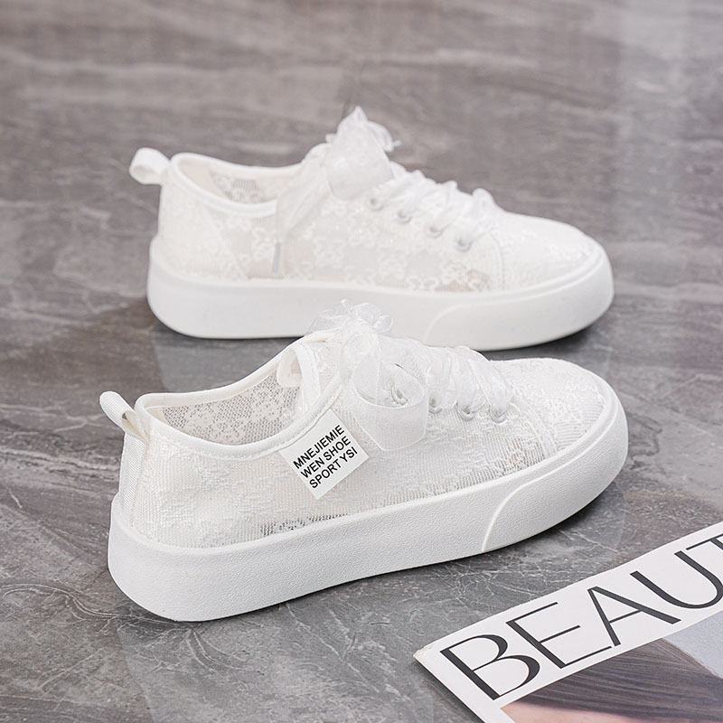 Summer Women's Shoes White Shoes Women's 2025 New Explosions Breathable Thin Mesh Shoes with Skirt Mesh Hollow Shoes Women