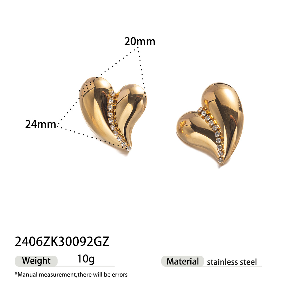 Taena Pendientes de acero inoxidable europeos y americanos Sensación simple de alta calidad Moda dama amor anillo de circón conjunto de pendientes al por mayor