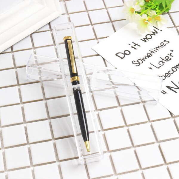 Transparent plastic pencil case
