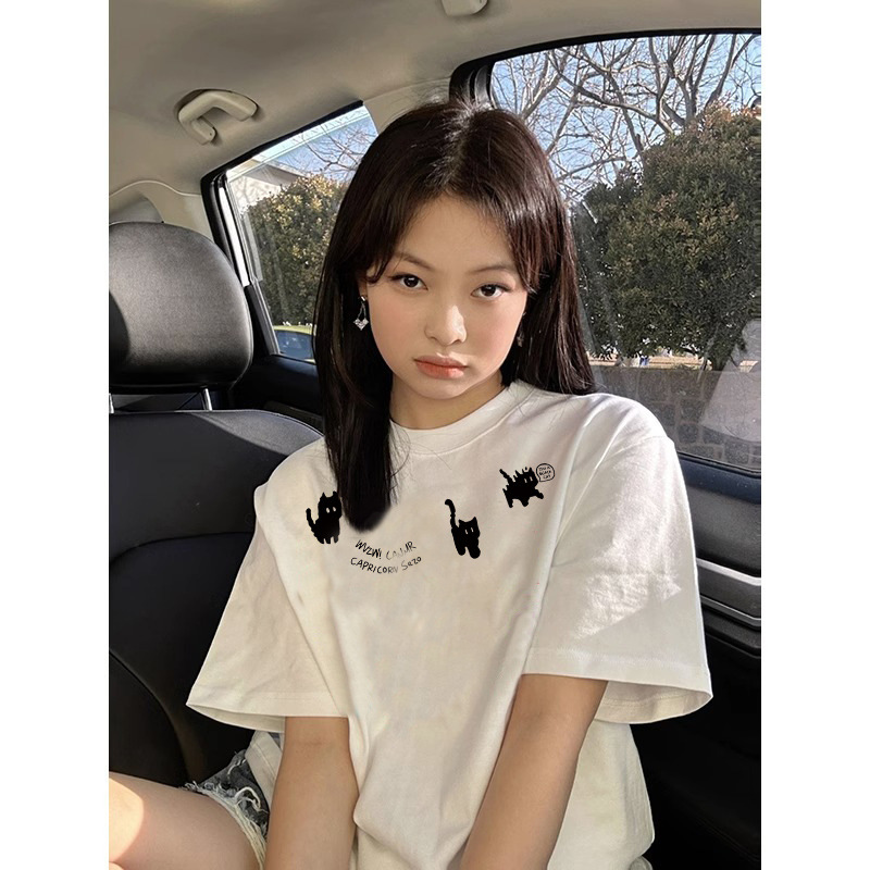 New American Style Retro Pure Cotton Heavy-weight Short-sleeved T-shirt Women's Design Sense Instagram National Fashion Brand Niche Short-sleeved Top