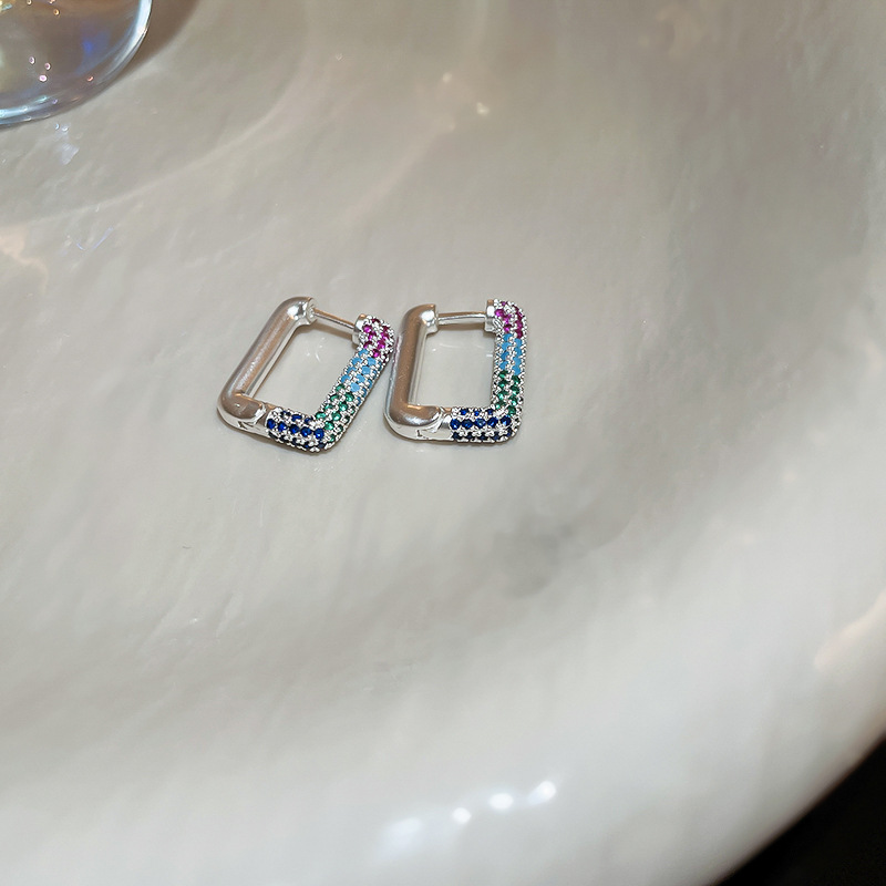 Simple Style Heart Shape Copper Plating Zircon Earrings 1 Pair