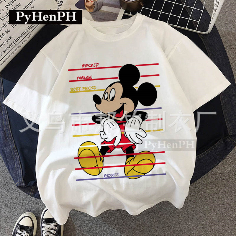 T-shirt 2022 simple fashion Minnie Mouse youth summer T-shirt girl short sleeve large version loose T-shirt women