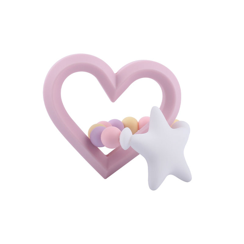 Nuevos productos para bebés de silicona gran amor teether calmante bebé cuentas de silicona pezón pulsera juguete teether