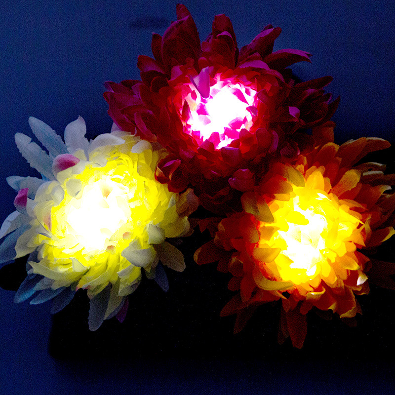 Cross-border new outdoor ground-insert lawn courtyard lamp, garden decorative sensor landscape light, LED solar-powered chrysanthemum-style light