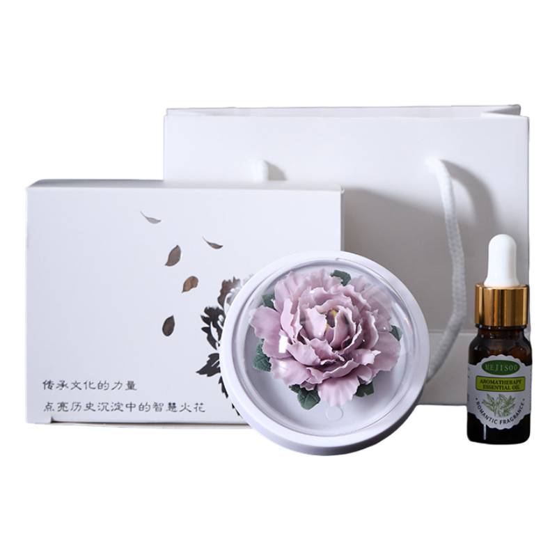 皓塵手作り磁器花香薫拡香器陶磁器手作りつまみ花牡丹花置物高級客先のお土産