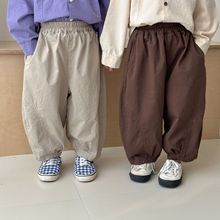 儿童休闲裤子宽松男童弯刀裤2025新款春秋季女童春装宝宝阔腿长裤