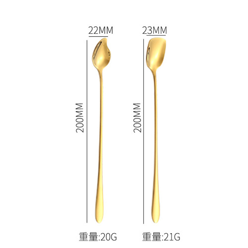 304 stainless steel spoon creative mango spoon ice cream ice shovel long handle mixing spoon spoon coffee spoon gift