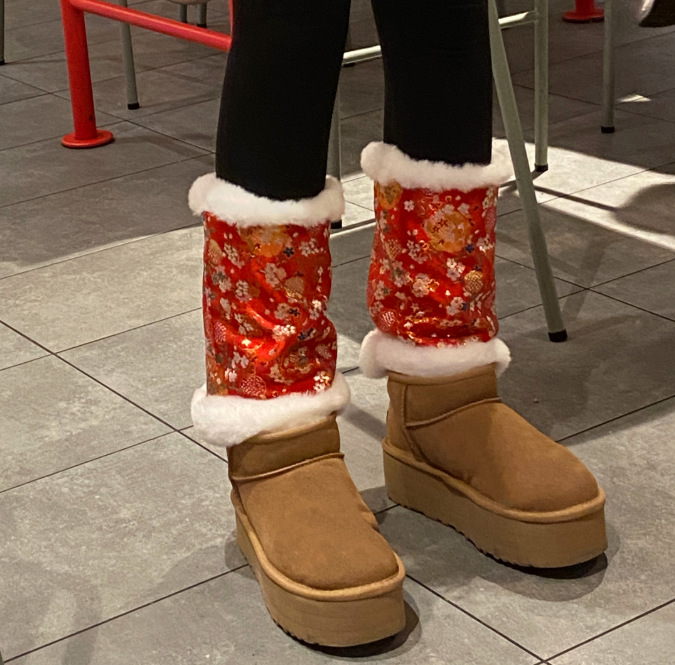 레드 자카드 자수 [양쪽에 착용 가능]]