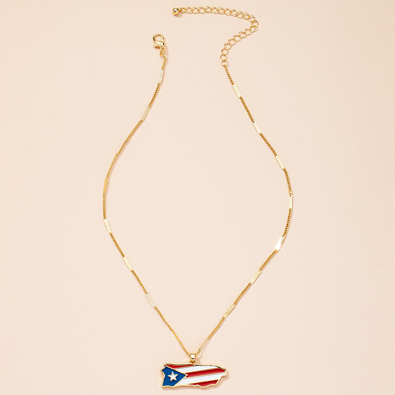Korea retro fashion flag pendant necklace wholesale nihaojewelry
