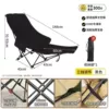 [Three gears can sleep in bed] Black + removable foot support + storage bag - changing the bed in one second - bringing your own headrest - bearing 500 catties