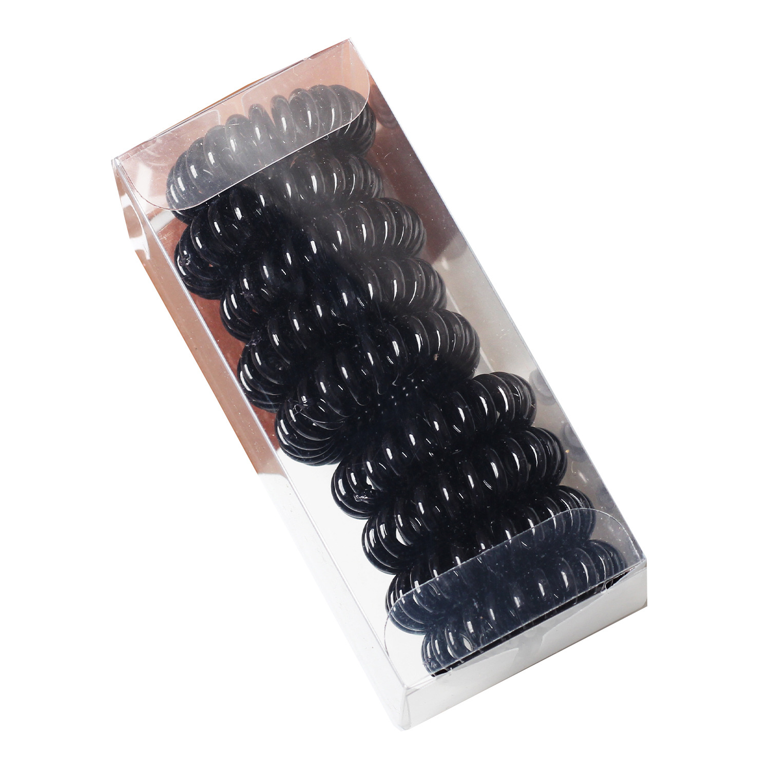línea telefónica de alta elasticidad bucle de cabello pequeño grueso de alta cola de caballo correa de goma de la cabeza de la mujer sin rastro de la cabeza