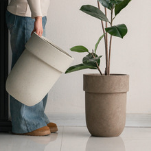 水泥花盆圆形简约北欧风创意客厅落地装饰室内阳台绿植盆栽花盆