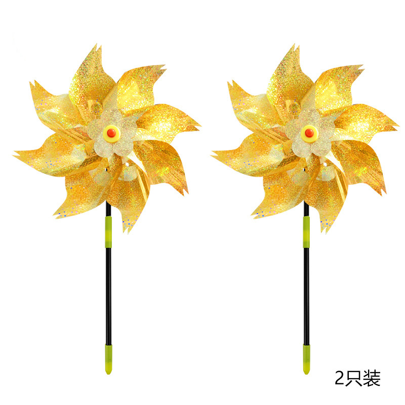 Large octagonal windmill, gold, 2-pack