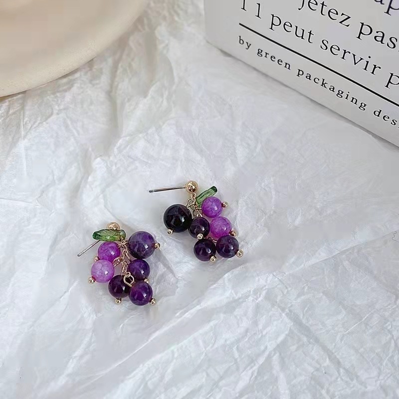 Fashion Fruit Alloy Glass Beaded Earrings display picture 2