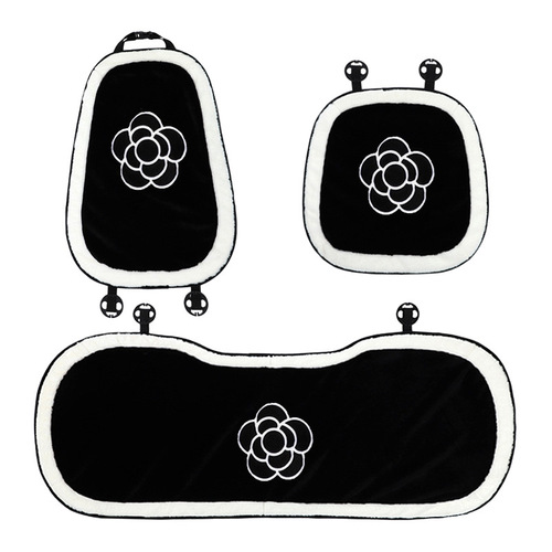 Camellia car seat cushion, winter plush warm car seat cushion, internet celebrity classic car seat cushion, universal for all seasons