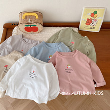 【福利不退不换】0-5岁春韩国童装女童可爱长袖T恤男童春装上衣潮
