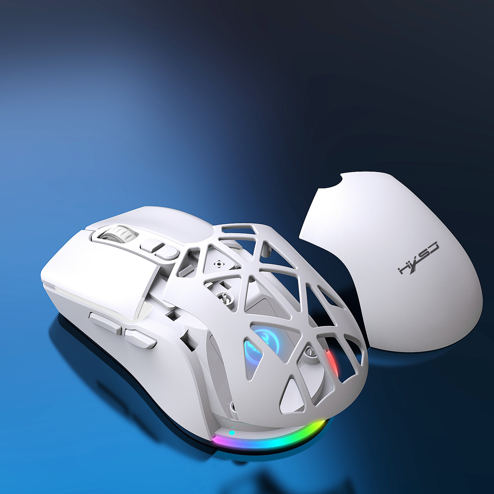 Nouvelle souris sans fil double mode rétro-éclairage rvb 4800 dpi avec batterie rechargeable 650 mAh intégrée BT5.1_voghion.com