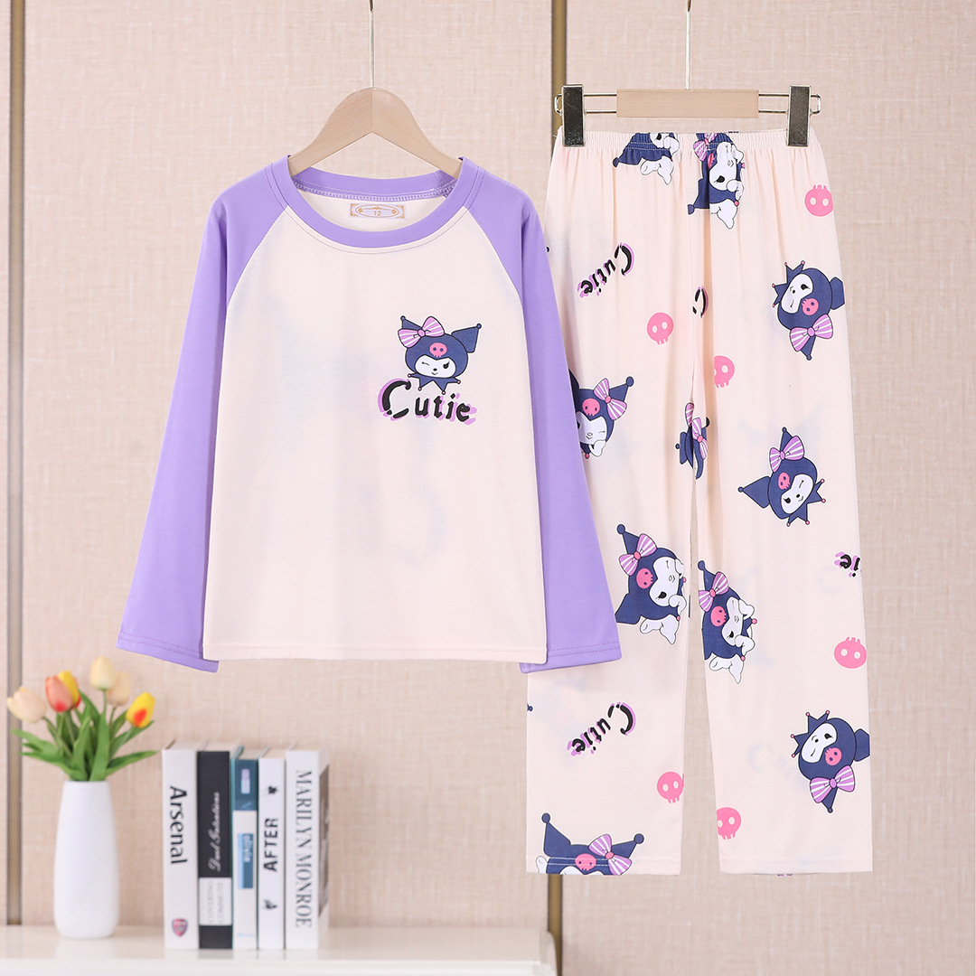 Pijamas infantiles algodón de manga larga primavera y otoño nuevo perro Yugui lindo niño de mediano tamaño bebé niñas set de ropa para el hogar