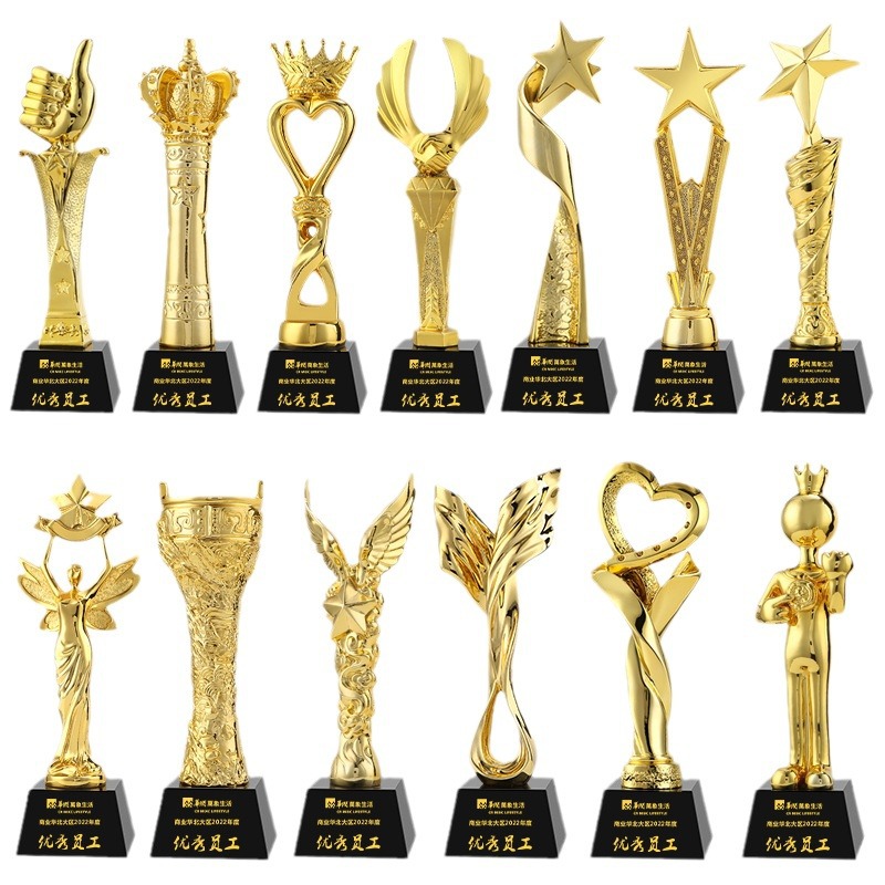 Nuevo trofeo de cristal Medalla de impresión en color de resina Reunión anual Premios de empleados destacados Competencia de baile deportivo Trofeo de metal