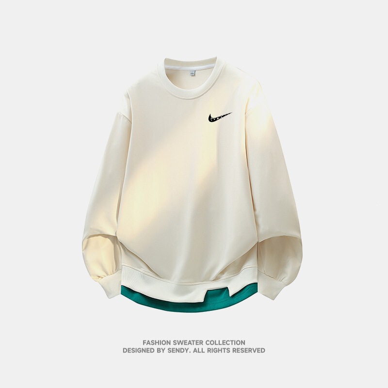 Trendy fashion sweatshirt for men, new autumn and winter men's round-neck white base shirt, men's large fleece drop-shoulder sweatshirt Trendy fashion sweatshirt for men, new autumn and winter men's round-neck white base shirt, men's large fleece drop-shoulder sweatshirt